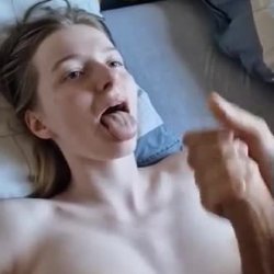 Cute amateur GF takes a nice big facial homemade POV